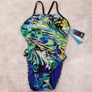 New Female Tie-dyed Speedo One-piece Swimsuit
